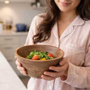 Bol à salade en bois de manguier fait main, bol à fruits en bois, décoration d'intérieur, service de réception pour les fêtes - Product Image 2