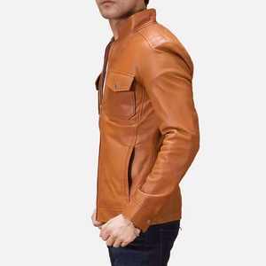 Chaqueta de Invierno para Hombre de Cuero Genuino de Alta Calidad a Precio de Mayoreo, Cuello Alto, Impermeable, Transpirable, Piel de Oveja - Product Image 3