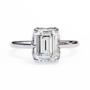 Anillo de Oro Sólido de 10K, 14K, 18K con Diamante Cultivado en Laboratorio de Corte Esmeralda de 2 Quilates, Anillos de Compromiso, Boda y Aniversario - Product Image 2