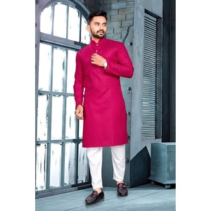 KURTA DE TRABAJO TEJIDA DE MODA PARA HOMBRE con PAYJAMA RANI en COLOR RANI TALLAS XXL-XL-S-M-L - Product Image 1