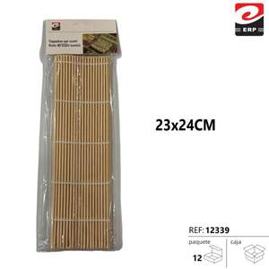 Esterilla de Bambú Ecológica para Sushi, 12/U, 23x24cm, para Preparación Manual de Sushi Enrollado - Product Image 1