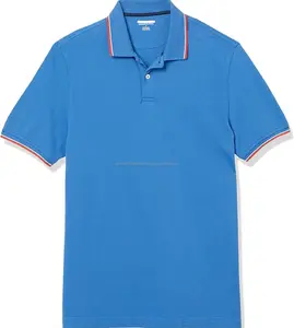 Camisas polo piqué de algodão penteado 100% de alta qualidade, camisas polo plus size bordadas de manga curta para homens, estoque