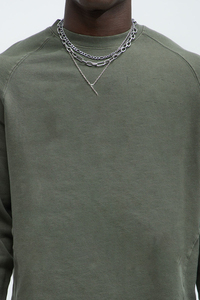 เสื้อสเวตเชิ้ตคอกลมผู้ชายทรงโอเวอร์ไซส์ ผ้าฝ้าย 100% ผ้าฟลีซหรือผ้าเฟรนช์เทอร์รี่ สวมใส่สบายๆ สำหรับฤดูใบไม้ร่วง - Product Image 3