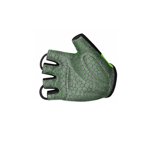 Gants de cyclisme mi-doigts vert-noir à impression par sublimation, respirants, antidérapants, pour la course, unisexe, ajustement universel - Product Image 4