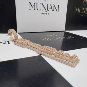 Cadena Cubana de Lujo, Plata de Ley 925, Joyería Hip Hop para Hombre, Colgante con Baño de Oro de 14k, Corte Brillante con Temática de Diamantes, Certificado IGI - Product Image 3