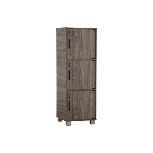 Caja de Almacenamiento Moderna de Tablero Laminado con Acabado Roble Fleton, Organizador Multiusos de Tres Niveles con Cerradura y Llaves Separadas - Product Image 1
