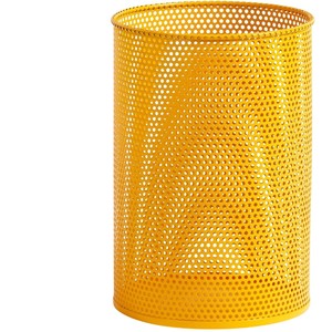 Contenedor de basura de acero inoxidable con recubrimiento en polvo, color amarillo, con tapa y asas para el hogar, la oficina y el jardín. - Product Image 2