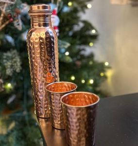 <b>Copper</b> water <b>bottle</b> for natural hydration reusable eco metal drinkware supporting healthy <b>drinking</b> and daily routine - Product Image 1