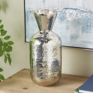 Silver Aluminum <b>Table</b> <b>Top</b> Vase Silver Traditional Tabletop Vase Handmade Metal Flower Pot <b>Wedding</b> Centerpiece <b>Decoration</b> - Product Image 5