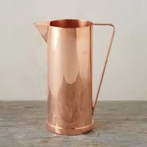 Premium Surface Copper Drinking Jug Smooth Water Pitcher for Home Kitchen Dining <b>Table</b> - Product Image 3
