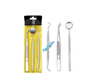 Kit d'hygiène dentaire professionnel, ensemble pour éliminer la plaque dentaire, grattoir à tartre en acier inoxydable, cure-dent, détartreur et miroir buccal - Product Image 1
