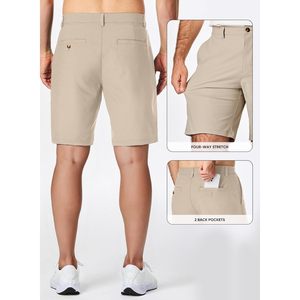 2025 hommes High Street 9 \ "pouces extensible évacuation de l'humidité robe de golf Shorts poche à fermeture éclair décontracté été Chino Shorts XS XXS - Product Image 1