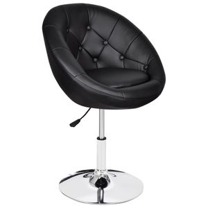 Ensemble de 2 tabourets de bar en similicuir noir avec piètement en acier réglable, confortables et élégants - Product Image 3