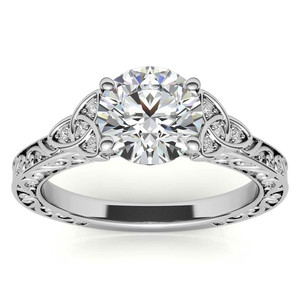 Designer 10k/14k/18k Gold Scroll Design <b>Celtic</b> Knot Lab Grown Diamond Engagement Anniversary <b>Ring</b> IGI Certified Women's Wedding - Product Image 1