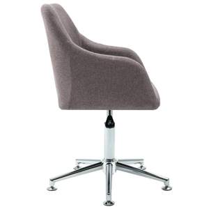 Chaise de bureau en polyester taupe, pivotante et réglable, avec base chromée, design contemporain pour usage professionnel - Product Image 4