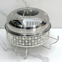 Nieuwe 8L zilveren catering chafing dish warmhoudset met deksel, Europese/Amerikaanse stijl, warmhoudapparatuur voor bruiloften, feesten en hotels