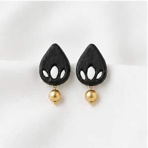 Black Gold-Plated Customized Handmade Ceramic Fashion <b>Drop</b> Pin Dangle Jewelry Women-Birthday Party/Wedding Decoration KOTTRAVAI - Product Image 1