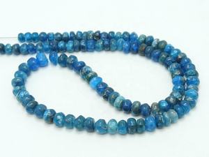 Cuentas redondas pulidas lisas de apatita azul neón, piedra suelta de hebra de 16 pulgadas para hacer joyas - Product Image 4