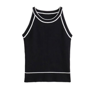 Summer Women Silk/Cotton Solid Satin Fabric Eco-Friendly Casual Tank Crop <b>Top</b> O-Neck - Product Image 4