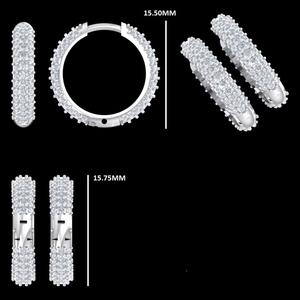 ต่างหูเพชรทรงกลมคลาสสิก 1 กะรัต เพชรเพาะเลี้ยงในห้องปฏิบัติการ ต่างหูเพชรระยิบระยับสำหรับผู้หญิง ทองคำขาว 14K แท้ - Product Image 5