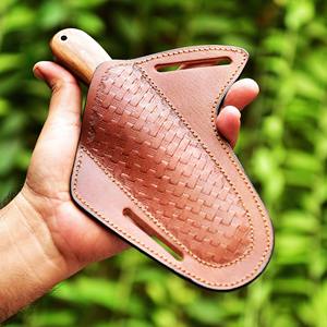 Couteau de chasse et de camping à lame fixe en acier Damas de qualité industrielle, fait main, manche en bois d'olivier, OEM ODM disponible - Product Image 6