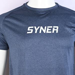 Camiseta Deportiva de Cuello Redondo para Hombre, Estilo Urbano, Transpirable, Ecológica, de Secado Rápido, con Logotipo Personalizado, Diseño Sólido, OEM - Product Image 2