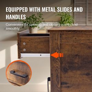 Farmhouse Style Nightstand with Charging Station 3 Tiers End <b>Table</b> 1 Drawer <b>Storage</b> Cabinet <b>Side</b> <b>Table</b> with USB Port - Product Image 5