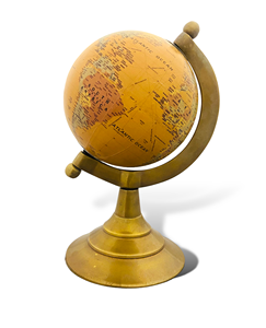 Support de globe terrestre rotatif en laiton jaune Art Déco avec design écologique pour une décoration élégante de la maison et du bureau - Product Image 2