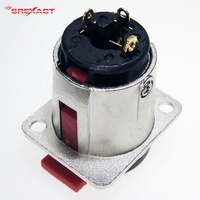 Conector Profesional SREXACT SJ246D de 6.35mm, Jack Hembra Estéreo para Audio, Video y Teléfono, Carcasa de Aleación de Zinc Niquelada, Dorado