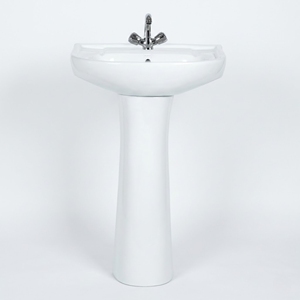 Lavabo Moderno Ovalado Roma con Pedestal para Baño y Uso Hospitalario - Product Image 1