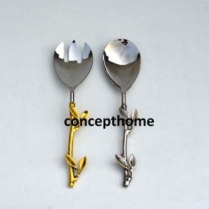 Ensemble de cuillères et fourchettes de service de luxe en acier inoxydable pour mariages, design moderne, finition miroir - Product Image 6