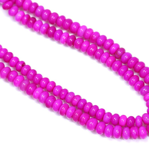 Hermosas cuentas de ópalo rosa intenso en forma de rondel, cuentas de ópalo rosa oscuro lisas en forma de rondel de 7-10 mm, cuentas de piedras preciosas de calidad AAA. - Product Image 6