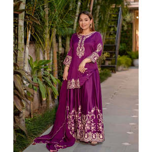 Conjunto de Top, Pantalón y Dupatta para Mujer, Ideal para Fiestas - Product Image 5