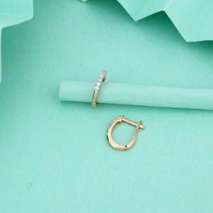 Pendientes de Aro Pequeños de Lujo Chapados en Oro con Circonita Cúbica para Mujer, Aros Brillantes de Circonita Cúbica, Joyería Fina para Novia y Boda - Product Image 3