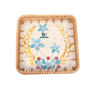 Plateau en rotin nacre de luxe pour service et décoration, fabrication OEM, Vietnam - Product Image 1