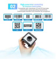 Lector de Códigos QR 1D y Escáner de Códigos de Barras SCANMAX para Kiosco, USB/RS232, Control de Acceso, Torniquete
