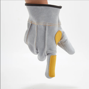 Guantes de Seguridad de Piel de Cabra, Verde Blanco, Resistentes a la Abrasión, Antideslizantes, Resistentes al Calor, 10 mm de Grosor, Puño de Seguridad de 12 Pulgadas - Product Image 2