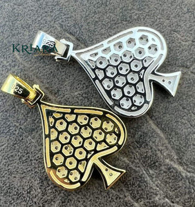 Colgante de Diamante Cultivado en Laboratorio Chapado en Oro de 18K y Plata 925, Estilo Hiphop, Joyería Unisex para Uso Diario - Product Image 3