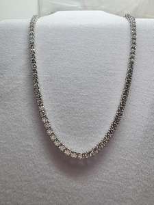 Collier tennis en moissanite certifiée GRA, argent sterling 925 plaqué or 14 carats, bijoux fins de luxe pour femmes, collier statement - Product Image 2