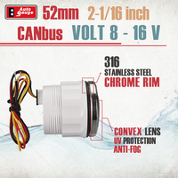 Medidor de Voltaje Auto Gauge de 52 mm 2 1/16 CANbus J1939, Analógico, Carátula Negra, Universal 12V/24V, con Luz de Advertencia, para Camiones, Autobuses y Embarcaciones