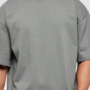 เสื้อยืดคอตตอนถักทรงโอเวอร์ไซส์สำหรับผู้ชาย พิมพ์ลายสกรีนด้านหน้า สไตล์สตรีทแวร์ รับผลิตแบบ OEM ODM แบรนด์ส่วนตัว - Product Image 4