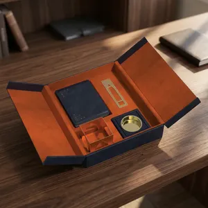 Juego de incensario árabe en caja de cuero, con billetera azul, pinzas metálicas con diseño de mezquita plateada, para aromaterapia en el hogar. - Product Image 6