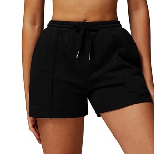 Women's <b>Navy</b> Blue Knitted Shorts With Drawstring Waist And Pockets Casual Sporty Fit Mid Rise Breathable Design - Product Image 6