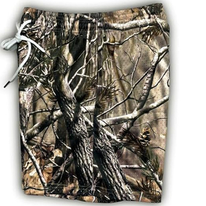 Shorts de sport unisexe coupe mi-longue (5 pouces) en toile épaisse camouflage imprimé à chaud, coupe-vent, style streetwear, avec cordon de serrage - Product Image 3