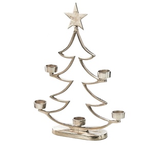 Christmas Tree Aluminium Casting Home Decor Christmas Decoration Candle <b>Tealight</b> Holder Table Top - Product Image 1