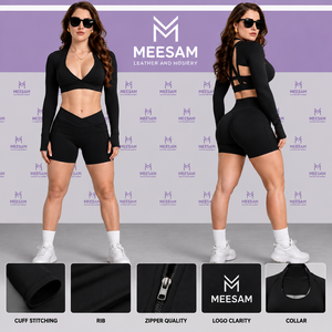 Ensemble de yoga 2 pièces en Spandex et Nylon respirant, ensemble de yoga 3 pièces en Spandex et Nylon, ensemble de yoga écologique en Spandex taille mi-haute - Product Image 2