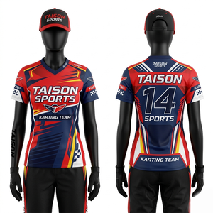 Maillot de karting en micro-mesh polyester premium 180 GSM, orange et noir avec empiècements contrastés, respirant, extensible, impression par sublimation, logo personnalisé. - Product Image 3