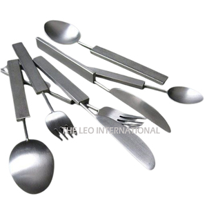 Ensemble de 3 couverts élégants en acier inoxydable avec manche en aluminium, couverts de fête en acier miroir durable, cadeau idéal - Product Image 5