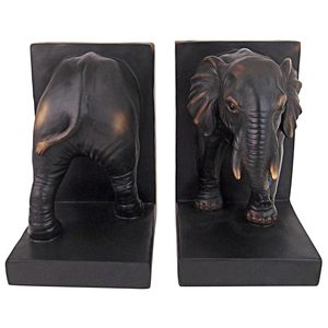 Porte-livres en métal noir en forme d'éléphant, porte-livres décoratifs en forme d'animaux pour la maison, le bureau, la bibliothèque, la décoration des étagères - Product Image 3