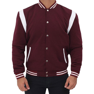 เสื้อแจ็คเก็ตบอมเบอร์แบบมีปกสำหรับผู้ชาย สไตล์ Letterman Varsity  ตกแต่งด้วยผ้าเคลือบ  แขนยาว  ปักโลโก้  เหมาะสำหรับฤดูใบไม้ผลิ - Product Image 2